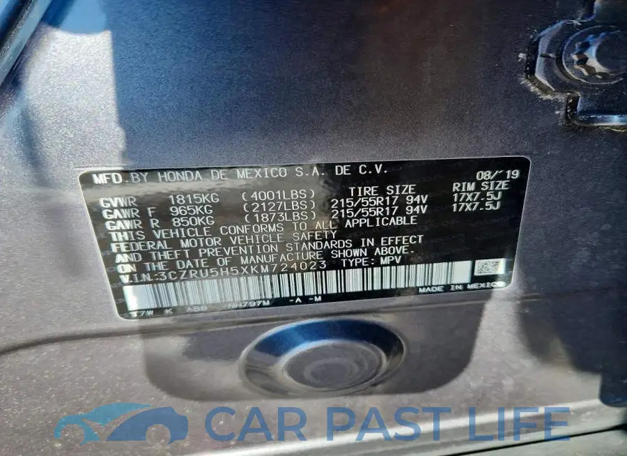 3CZRU5H5XKM724023# 13