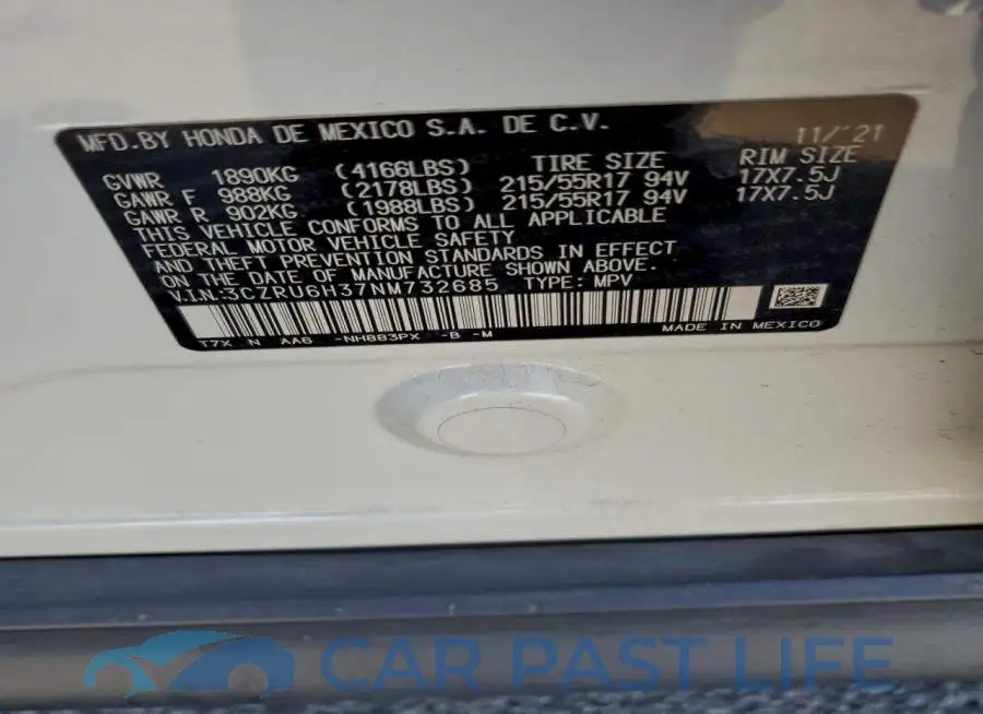 3CZRU6H37NM732685# 14