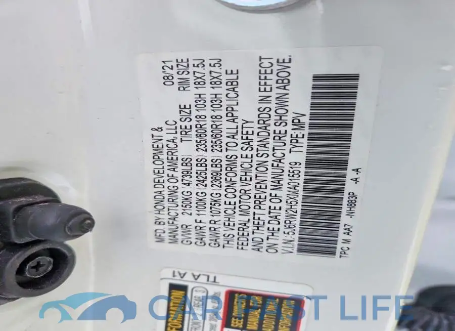 5J6RW2H5XMA015519# 14
