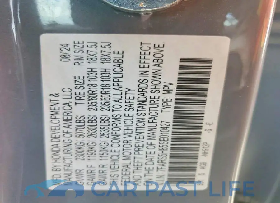 7FARS5H85SE010427# 13