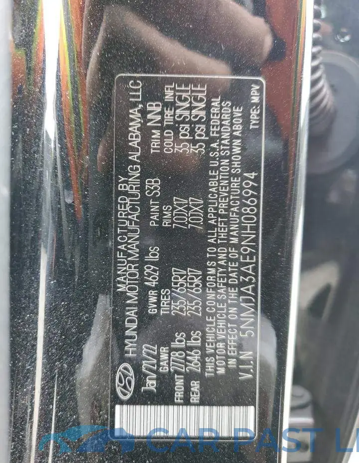5NMJA3AE9NH086994# 13