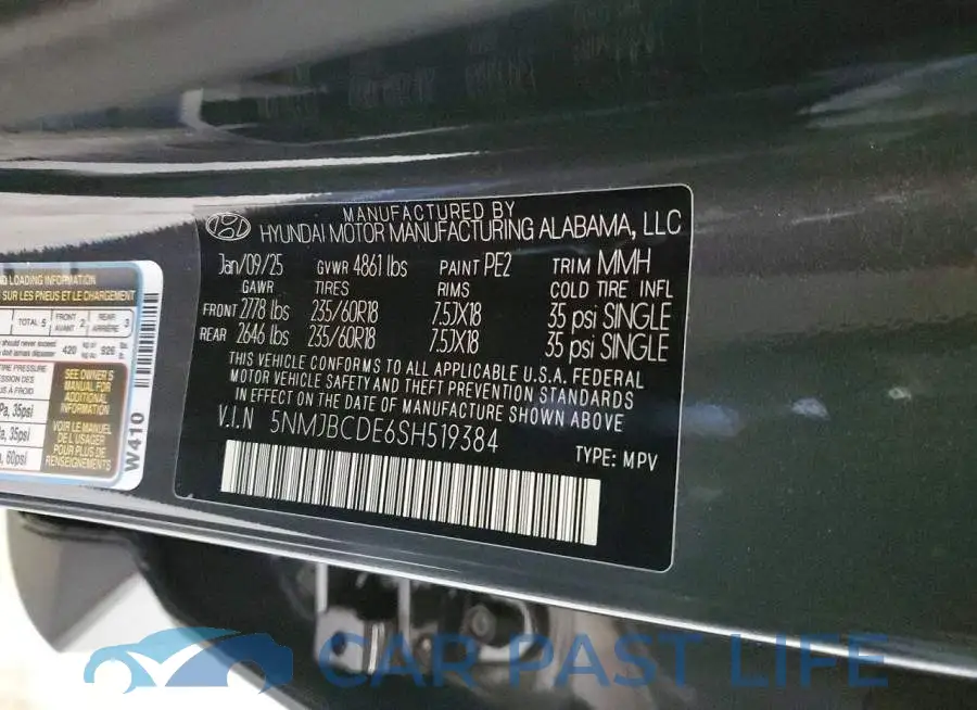 5NMJBCDE6SH519384# 14