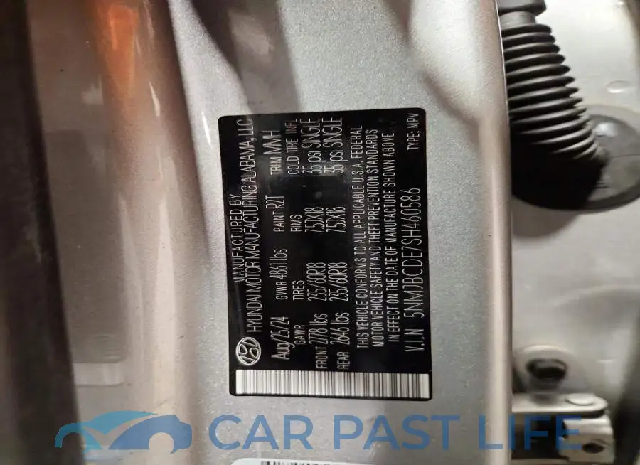 5NMJBCDE7SH460586# 13