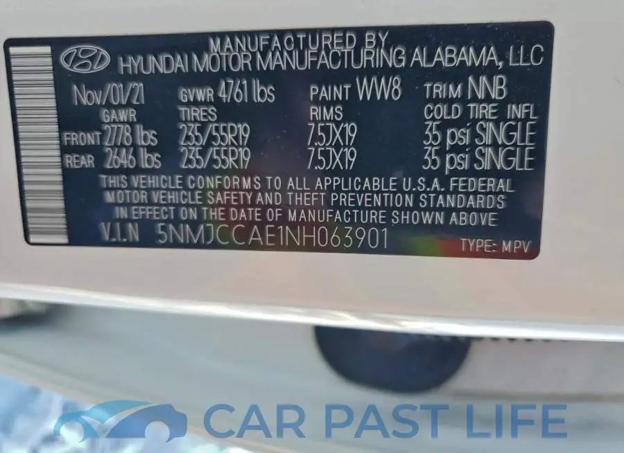 5NMJCCAE1NH063901# 13