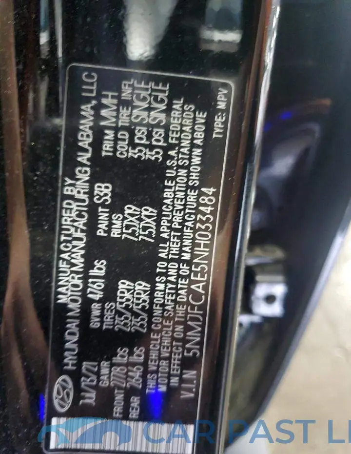 5NMJFCAE5NH033484# 13