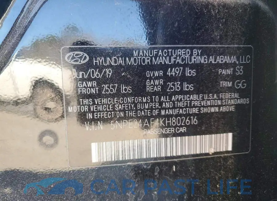 5NPE24AF4KH802616# 12