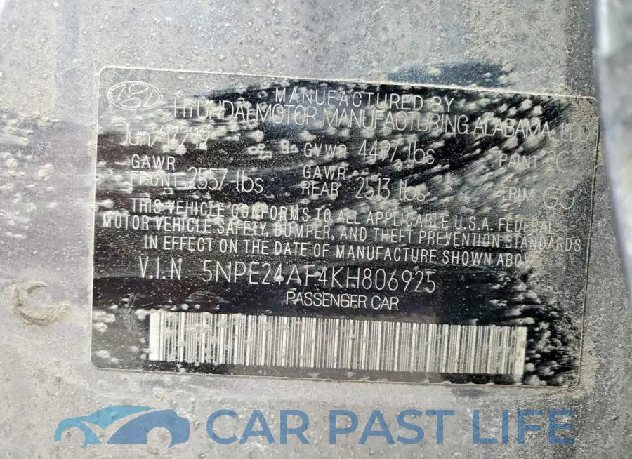 5NPE24AF4KH806925# 12