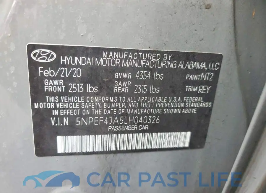 5NPEF4JA5LH040326# 12