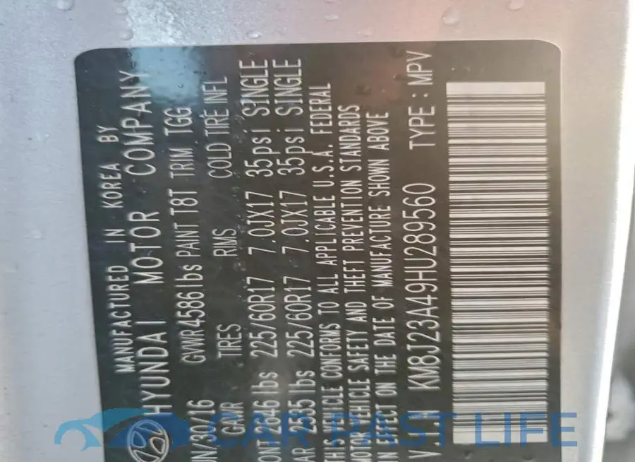 KM8J23A49HU289560# 13