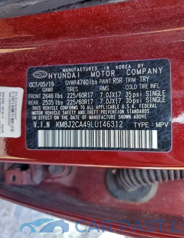 KM8J2CA49LU146312# 13