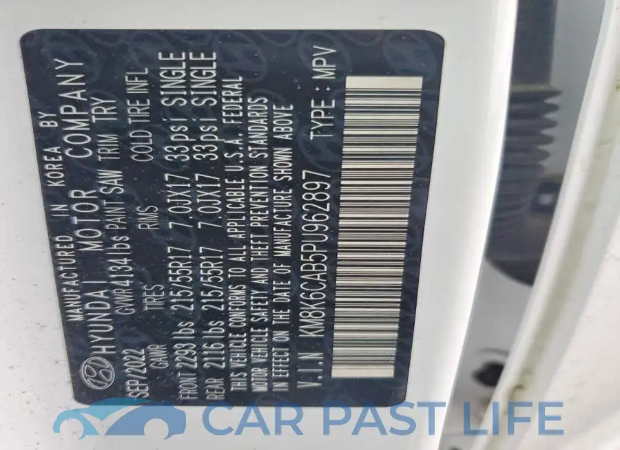 KM8K6CAB5PU962897# 14