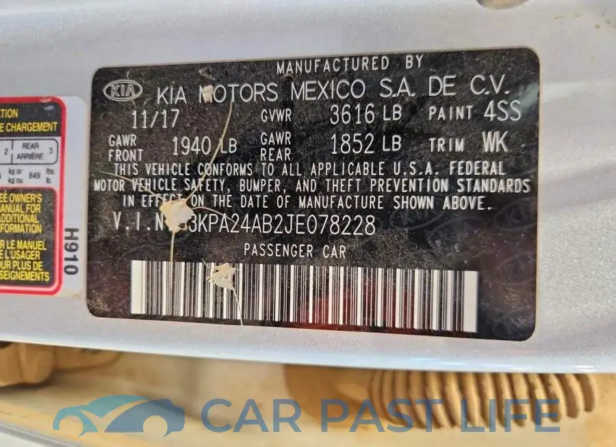 3KPA24AB2JE078228# 12
