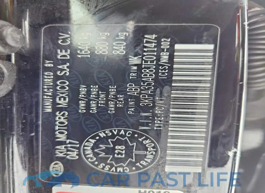 3KPA35AB8JE011474# 12