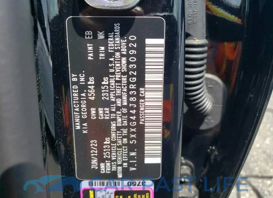 5XXG44J83RG230920# 12