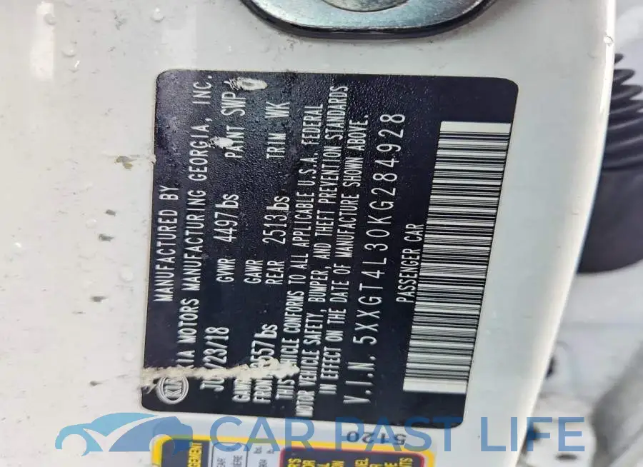 5XXGT4L30KG284928# 12