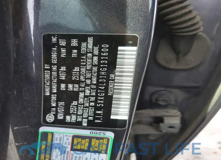 5XXGT4L31HG131600# 13