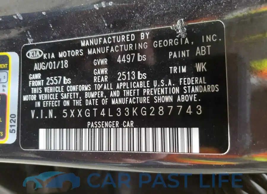 5XXGT4L33KG287743# 12