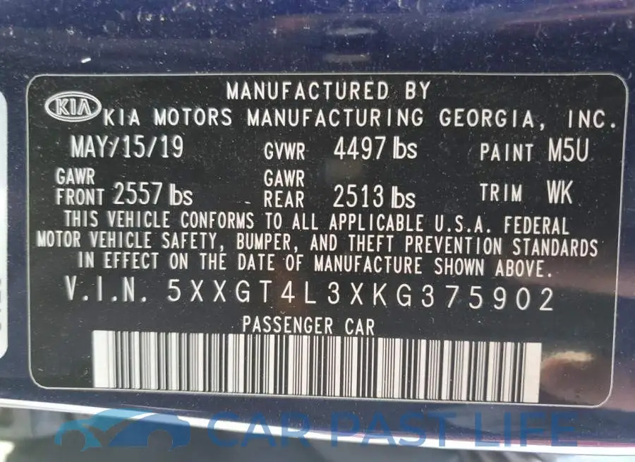 5XXGT4L3XKG375902# 12