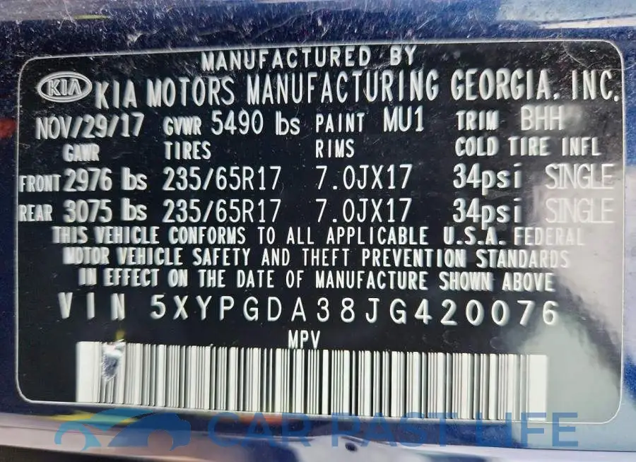 5XYPGDA38JG420076# 14