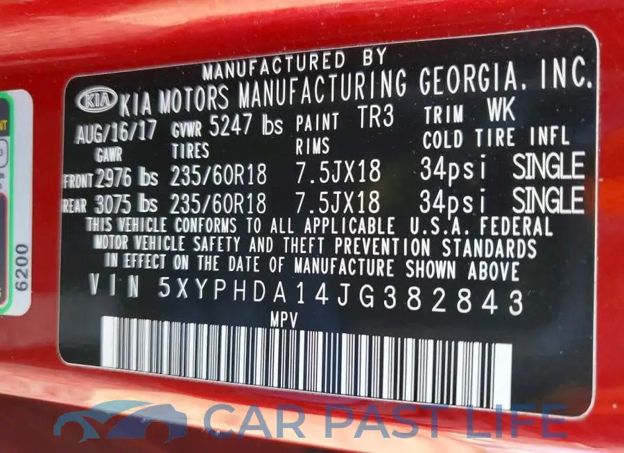 5XYPHDA14JG382843# 13
