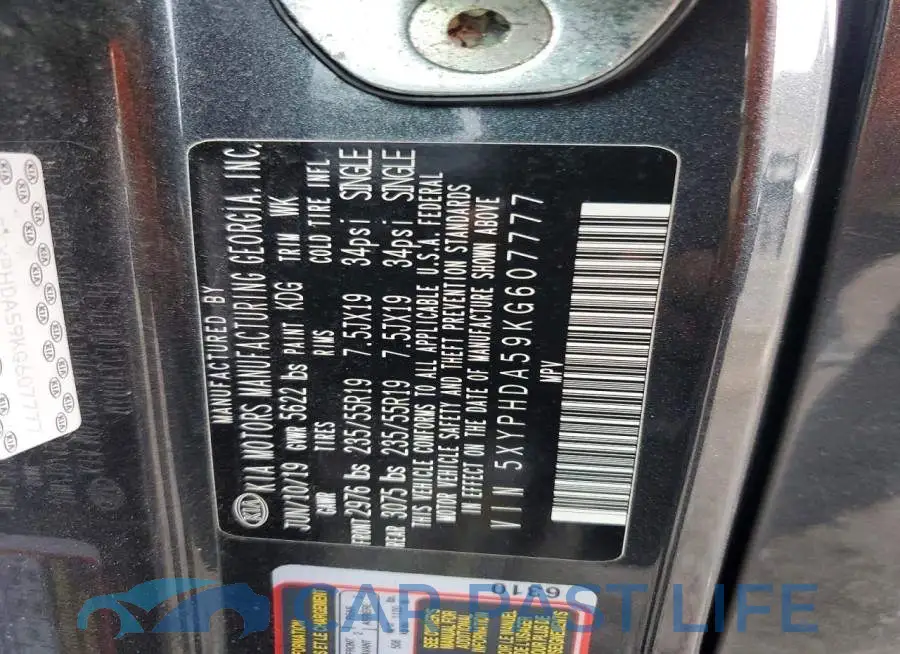 5XYPHDA59KG607777# 14