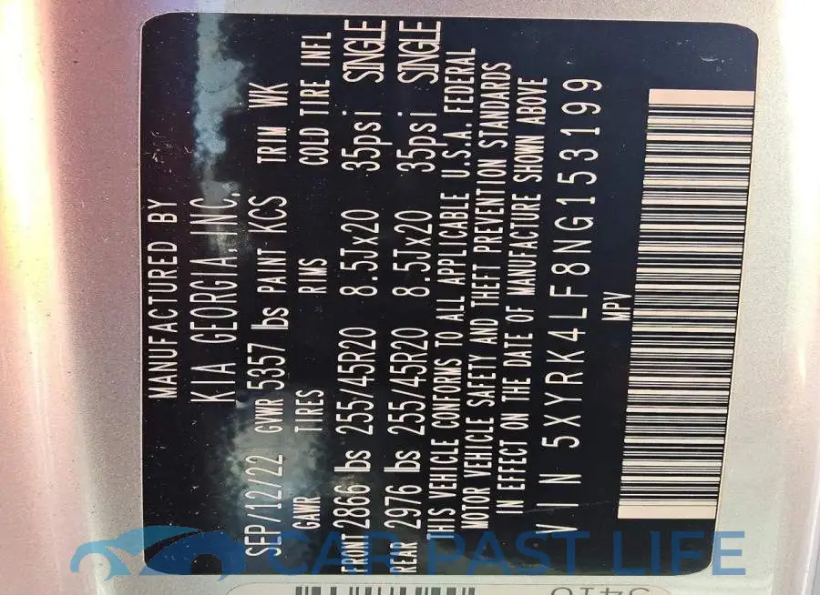 5XYRK4LF8NG153199# 13