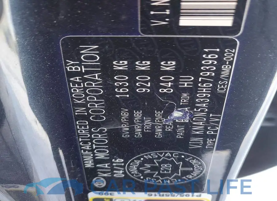 KNADN5A39H6793961# 12
