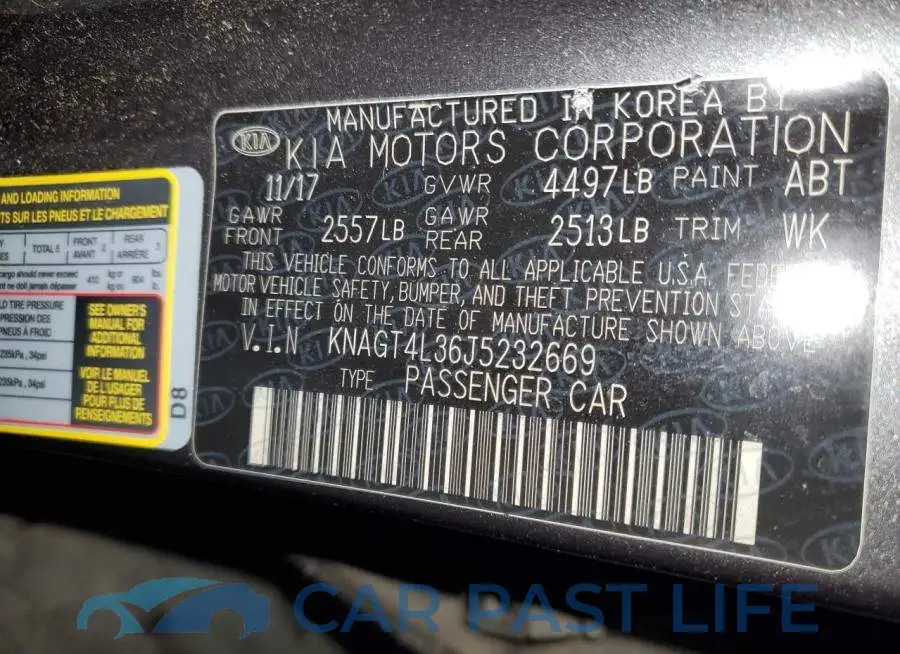 KNAGT4L36J5232669# 12