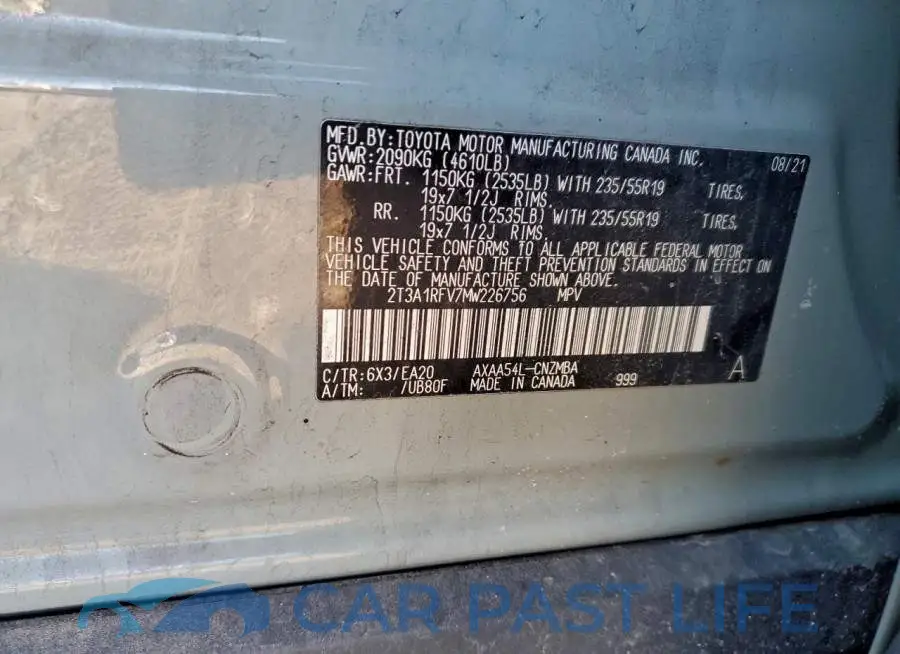 2T3A1RFV7MW226756# 13