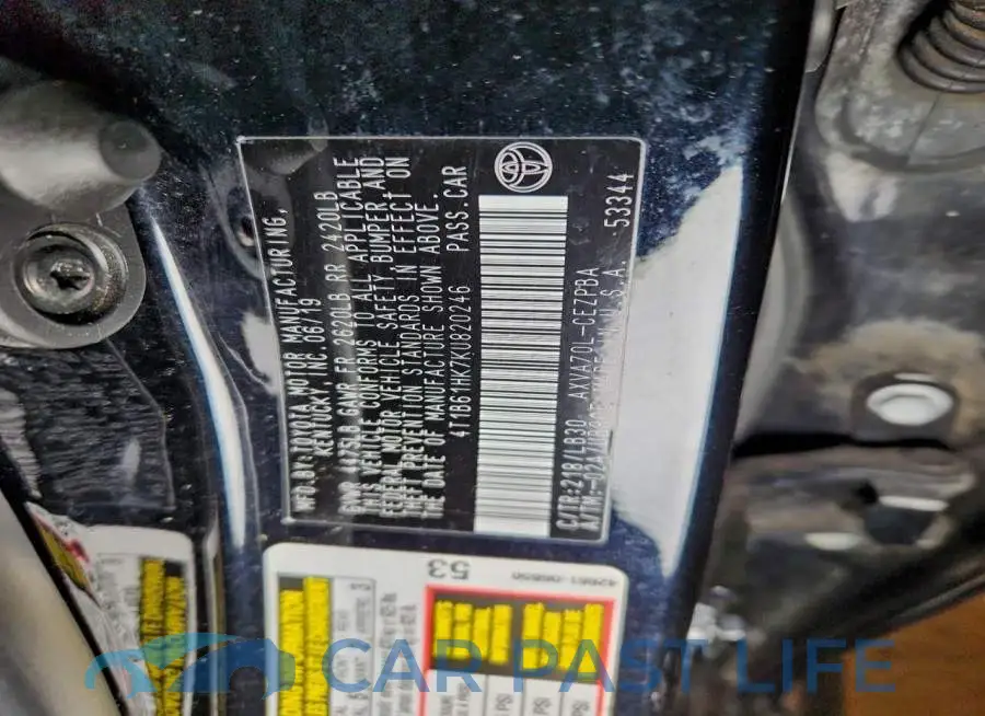 4T1B61HK7KU820246# 12