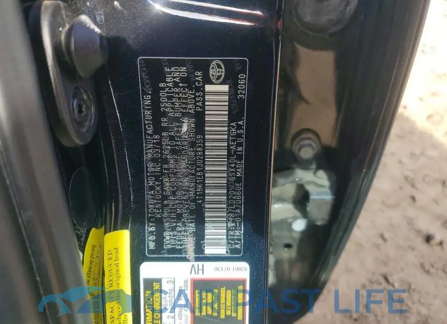 4T1BK1EB1JU288359# 13