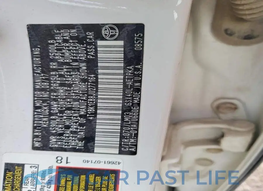4T1BK1EB8JU277164# 12