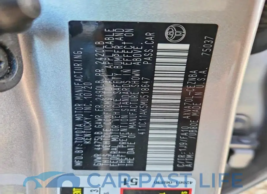 4T1C11AK5MU518647# 13