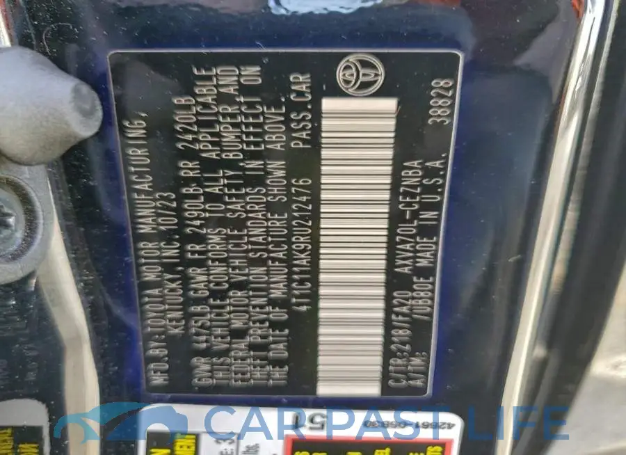 4T1C11AK9RU212476# 12