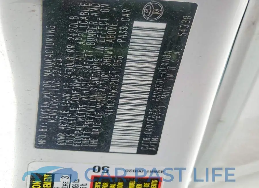 4T1C31AK3PU611066# 12