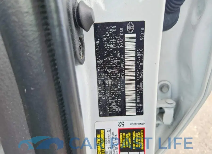 4T1F11AK2LU988694# 12
