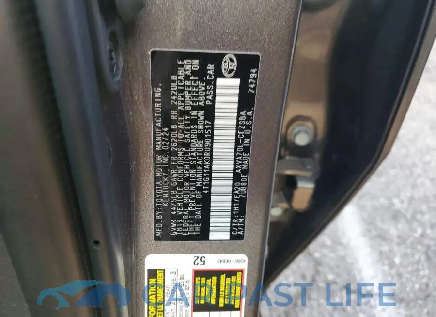 4T1G11AK0RU901517# 13