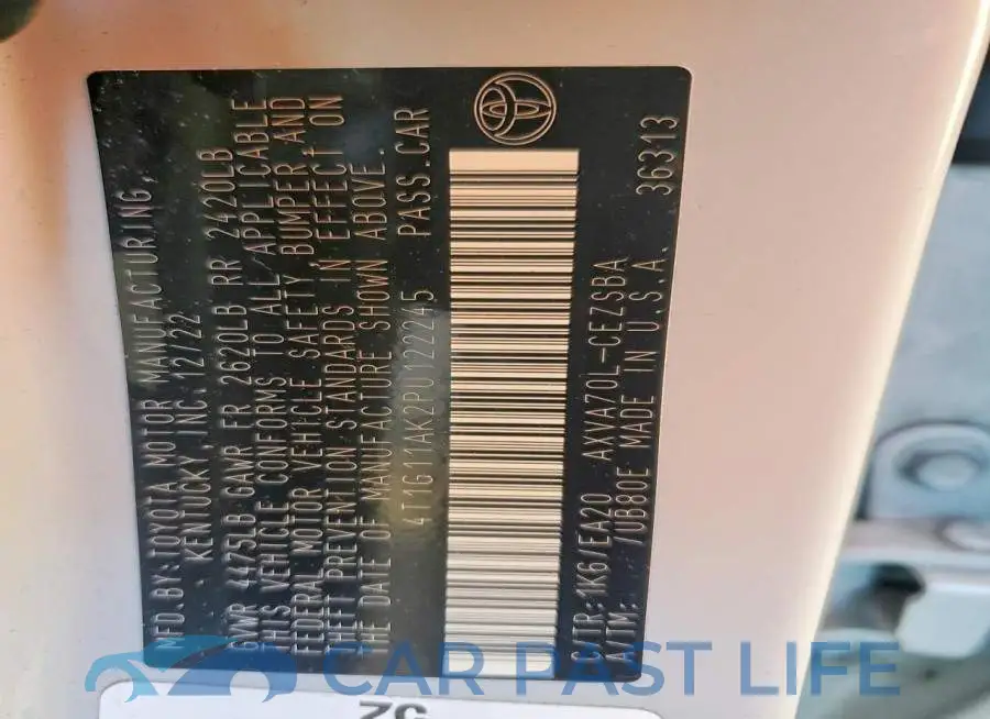4T1G11AK2PU122245# 13