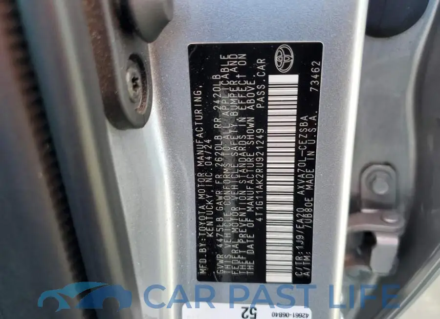 4T1G11AK2RU921249# 12