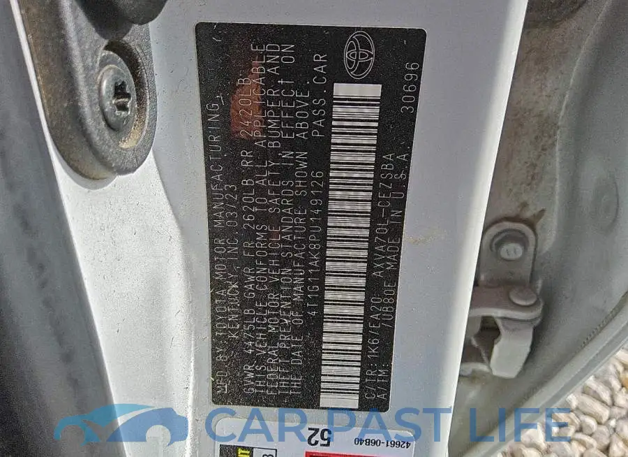 4T1G11AK8PU149126# 12
