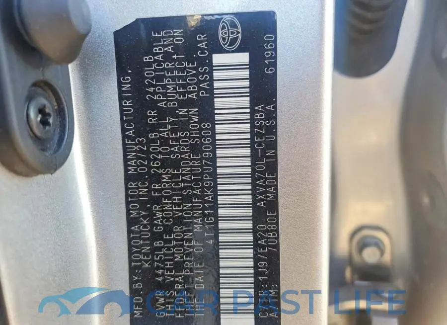 4T1G11AK9PU790608# 12