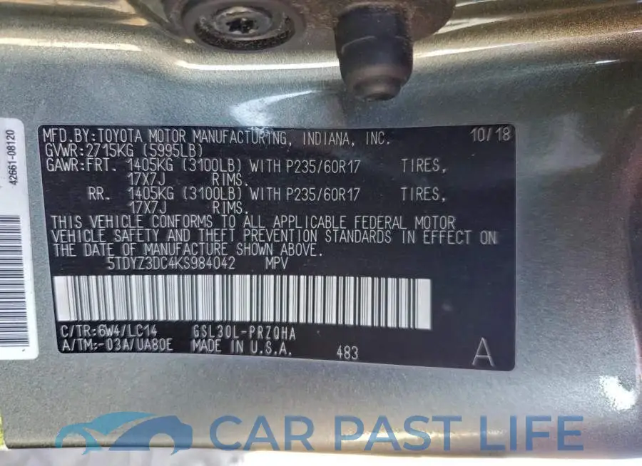 5TDYZ3DC4KS984042# 14