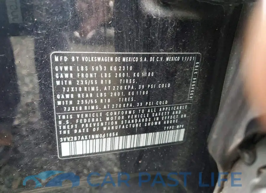 3VV2B7AX1NM041654# 13