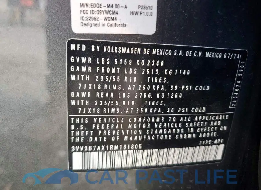 3VV3B7AX1RM161805# 12