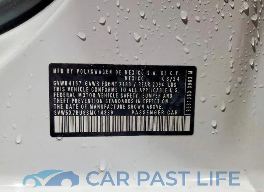 3VW5X7BU9SM014339# 12