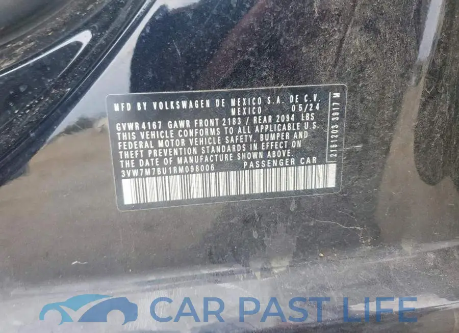3VW7M7BU1RM098006# 12