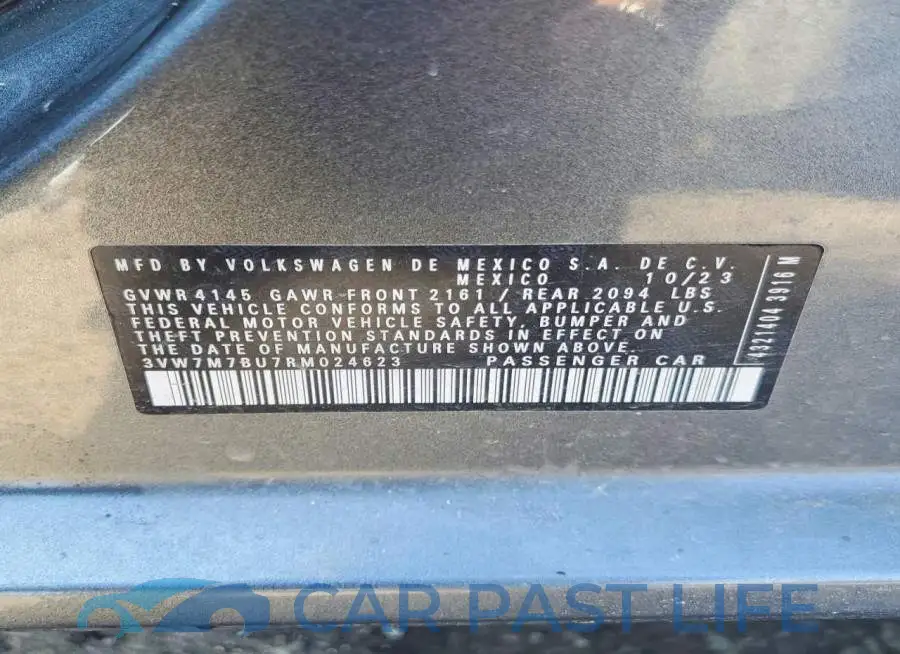3VW7M7BU7RM024623# 13