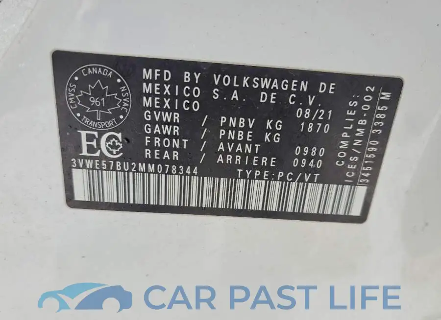 3VWE57BU2MM078344# 12