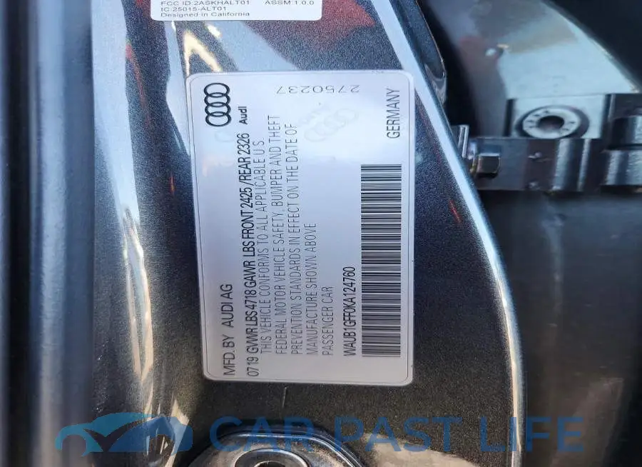 WAUB1GFF0KA124760# 12