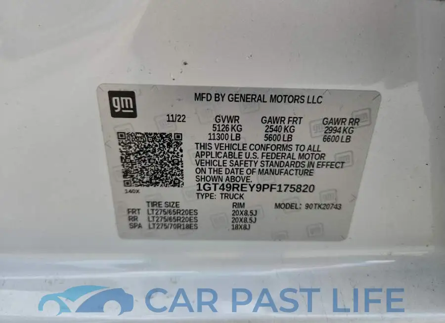 1GT49REY9PF175820# 12